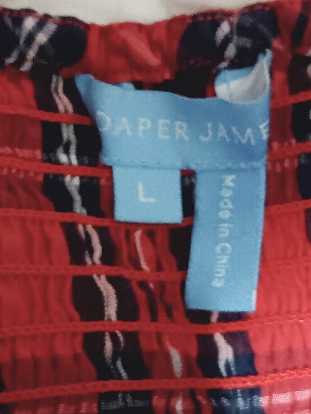 DRAPR JAMES Red Plaid Smocked Midi Dress  Size L - Picture 11 of 12